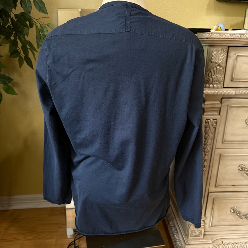H+ Hannoh Wessel Artisan Blue Cotton Shirt Lagenlook EU 42 M Italy - Picture 3 of 9